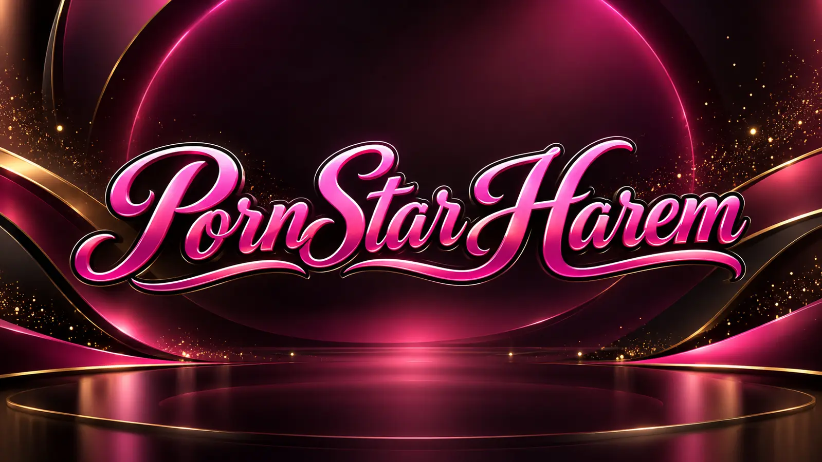 Logo PornStar Harem sur fond premium rose et noir